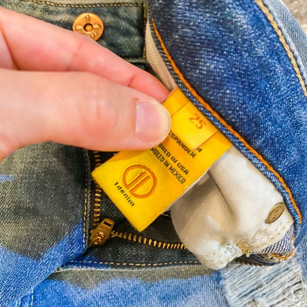 1 Denim distressed boot cut jeans size 25 - Picture 3 of 4